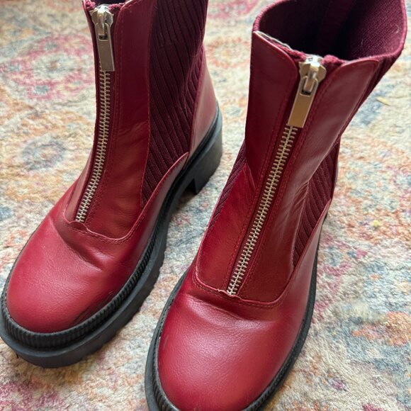 🔥 BCBG Generation Red Zip Combat Boots – Size 7M / 37.5 (NWOT) - Picture 6 of 8
